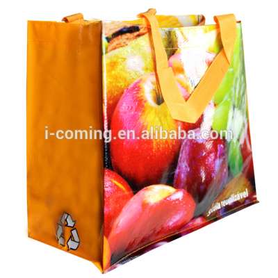 Fashion waterproof pp woven shopping bag for grocery